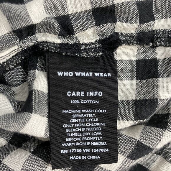 Who What Wear Top Womens Medium Gingham Summer Country Picnic Farm Ranch BBQ - Picture 11 of 14